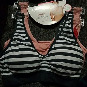 Sports bra 2 pack grey white pink NWT